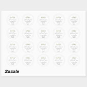 Sticker Rond Baby shower floral mou Merci Favoriser (Feuille)