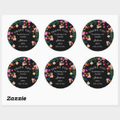 Sticker rond baby shower Floral Party mexicain (Feuille)