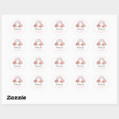 Sticker Rond Baby shower Floral Rainbow Merci Favoriser (Feuille)