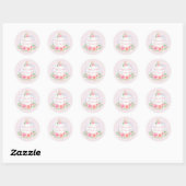 Sticker Rond Baby shower floral rose citrouille (Feuille)