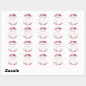 Sticker Rond Baby shower floral Rose coloré (Feuille)