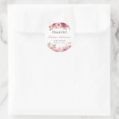Sticker Rond Baby shower floral Rose coloré (Sac)