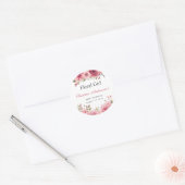 Sticker Rond Baby shower floral Rose coloré (Enveloppe)