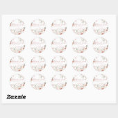 Sticker Rond Baby shower floral rose papillon flottant par (Feuille)
