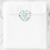 Sticker Rond Baby shower Flower-Heart (Sac)