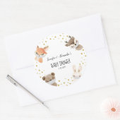 Sticker Rond Baby shower forestier (Enveloppe)