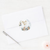 Sticker Rond Baby shower forestier d'hiver (Enveloppe)
