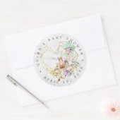 Sticker Rond Baby shower forestier élégant Favoriser (Enveloppe)