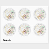 Sticker Rond Baby shower forestier élégant Favoriser (Feuille)