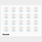 Sticker Rond Baby shower forestier hivernal mignon (Feuille)