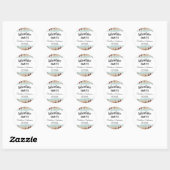 Sticker Rond Baby shower forestier rustique (Feuille)