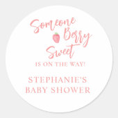 Sticker Rond Baby Shower Fraise (Devant)