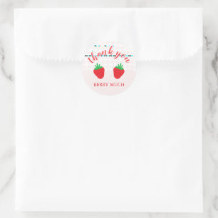 Sticker Rond Baby Shower Fraises aux Fraises Sucrées