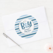 Sticker rond Baby shower garçon (Enveloppe)