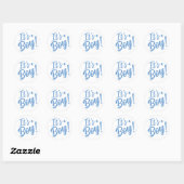 Sticker Rond Baby shower garçon (Feuille)