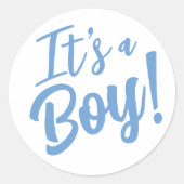 Sticker Rond Baby shower garçon (Devant)