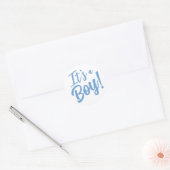 Sticker Rond Baby shower garçon (Enveloppe)