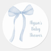 Sticker Rond Baby shower Garçon bleu (Devant)