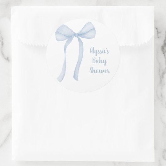 Sticker Rond Baby shower Garçon bleu (Sac)