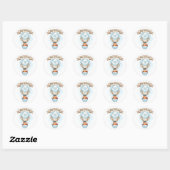 Sticker Rond Baby shower garçon bleu (Feuille)
