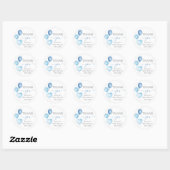 Sticker rond Baby shower Garçon Bleu Ballons (Feuille)