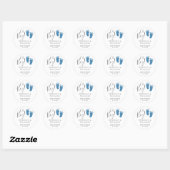 Sticker Rond Baby shower Garçon Blue Feet Couples (Feuille)