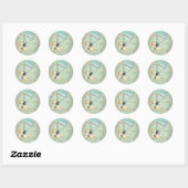Sticker Rond Baby shower Garçon vintage (Feuille)