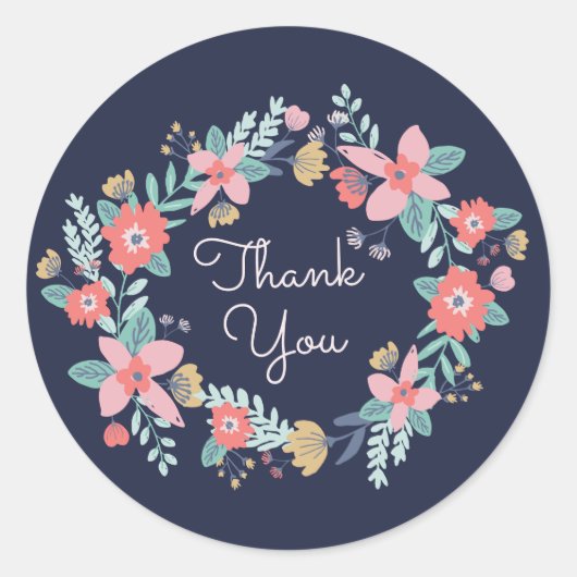 Sticker Rond Baby shower Garden Wreath (Devant)