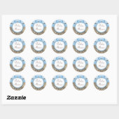 Sticker Rond Baby shower Garys Safari (Feuille)