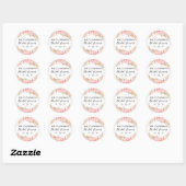 Sticker Rond Baby Shower Géométrique Bohème Pampas Rose Gold (Feuille)