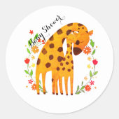 Sticker Rond Baby shower Giraffe (Devant)