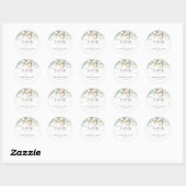Sticker Rond Baby shower Gold Greenery (Feuille)
