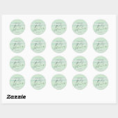 Sticker Rond Baby shower Green Stripes (Feuille)