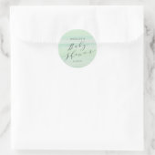 Sticker Rond Baby shower Green Stripes (Sac)