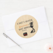 Sticker Rond Baby shower Halloween Baby Brewing Witch (Enveloppe)