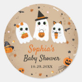 Sticker Rond Baby shower Halloween Cute Ghost (Devant)