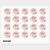 Sticker rond Baby shower Halloween rose Fantôme (Feuille)