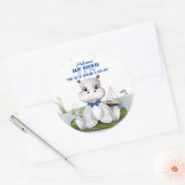 Sticker Rond Baby shower hippo (Enveloppe)