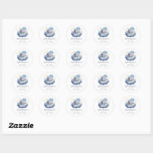 Sticker Rond Baby shower Hippo bébé mignon (Feuille)