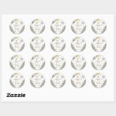 Sticker Rond Baby shower hiver (Feuille)