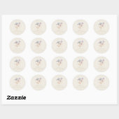 Sticker Rond Baby shower Iris aquarelle (Feuille)