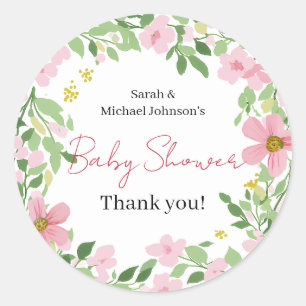 Sticker Rond Baby-Shower Jardin Naturel