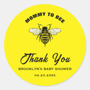 Sticker Rond Baby shower Jaune Maman Noire À Être Cool Élégant