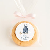 Sticker Rond Baby Shower Jean Bleu
