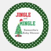 Sticker Rond Baby shower Jingle Et Mingle (Devant)