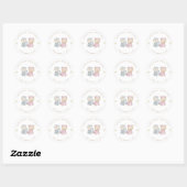 Sticker Rond Baby shower Jouets Pastel Plush (Feuille)