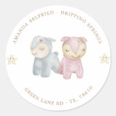 Sticker Rond Baby shower Jouets Pastel Plush (Devant)