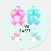 Sticker Rond Baby shower jumeaux (Devant)