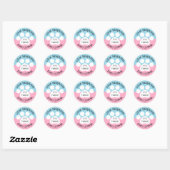 Sticker Rond Baby shower - Jumeaux Fraternal - Thème Empreinte  (Feuille)