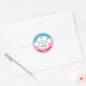 Sticker Rond Baby shower - Jumeaux Fraternal - Thème Empreinte  (Enveloppe)